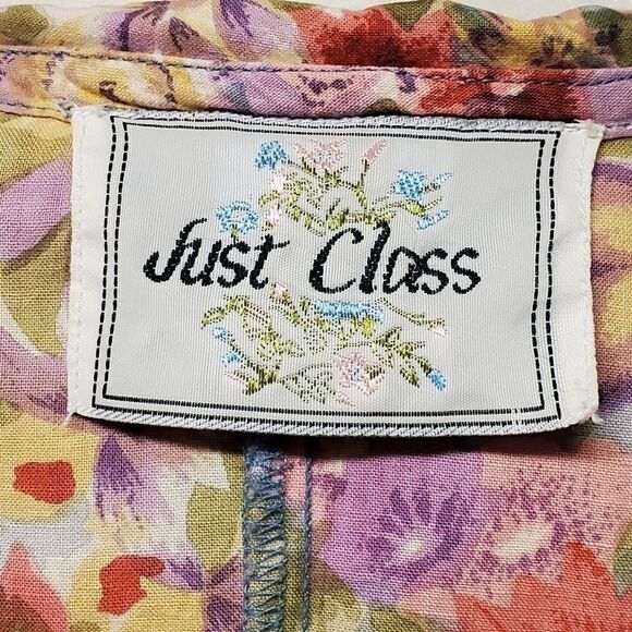 Vintage 90s y2k Just Class Floral Shorts Romper Cotton Sumer Vibe Woman's Md - Picture 5 of 6